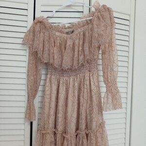 Simplee Petit Beige Lace Cocktail Dress Size XS-S